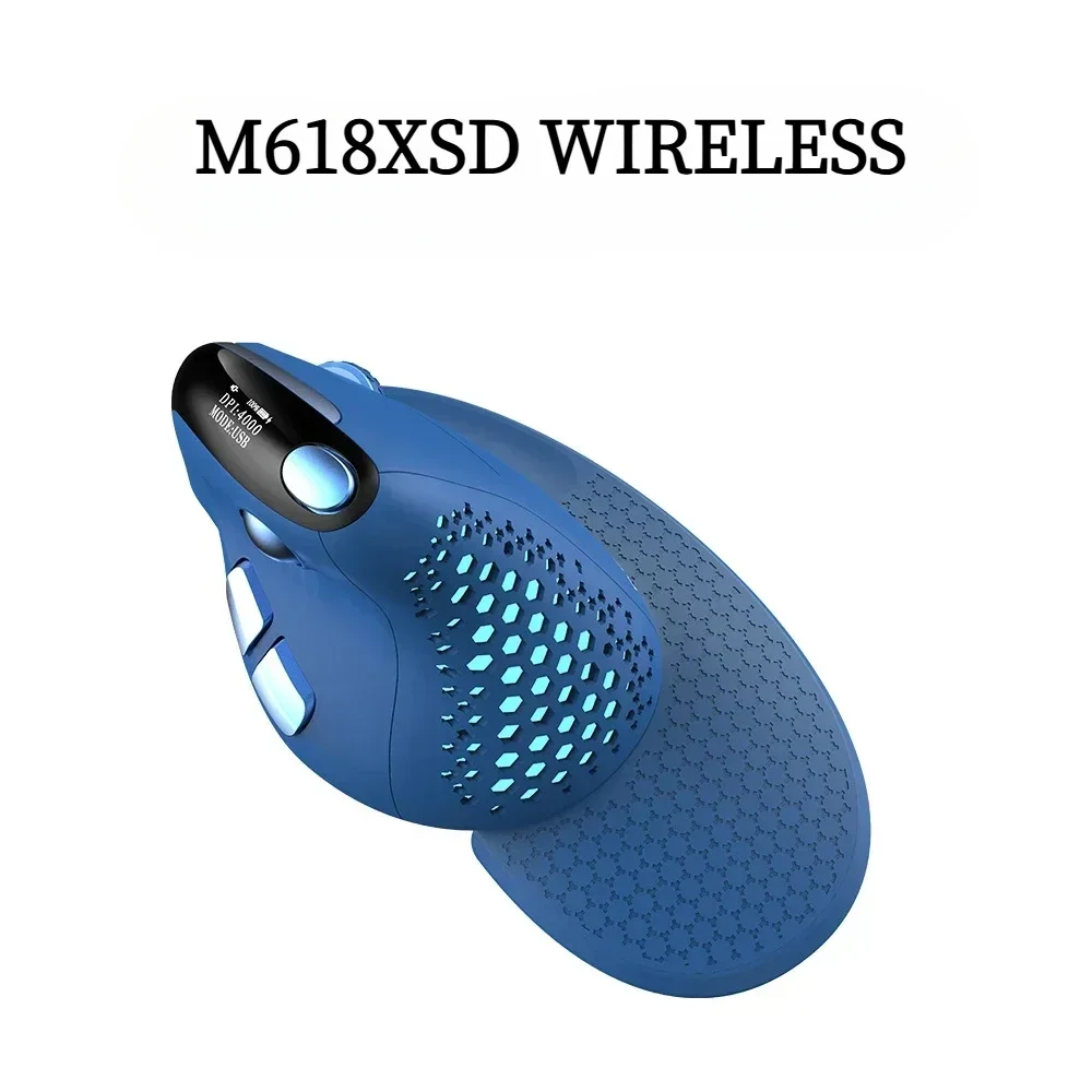 Delux M618XSD Mouse 4000dpi Sensor Wireless Bluetooth Mouse  PAW3212 Vertical Mouse OLED Liquid Crystal Display Screen Mouse