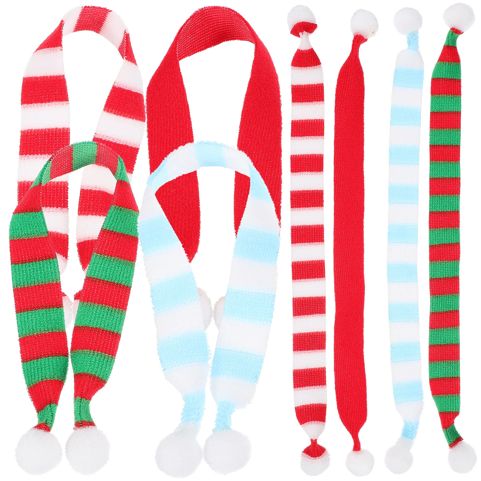 

8 Pcs Mini Scarf Decorations Holiday Bottle Accessories Christmas Home Festive Colors Non Deform Gifts