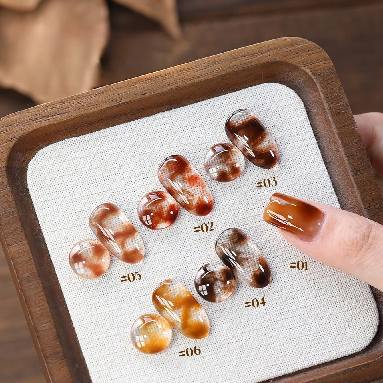 10ML 1-Autumn Amber Jelly Nail Polish Gel 2025 New Style Maillard Ice Transparent Tortoise Shell Caramel Coffee Brown Nails