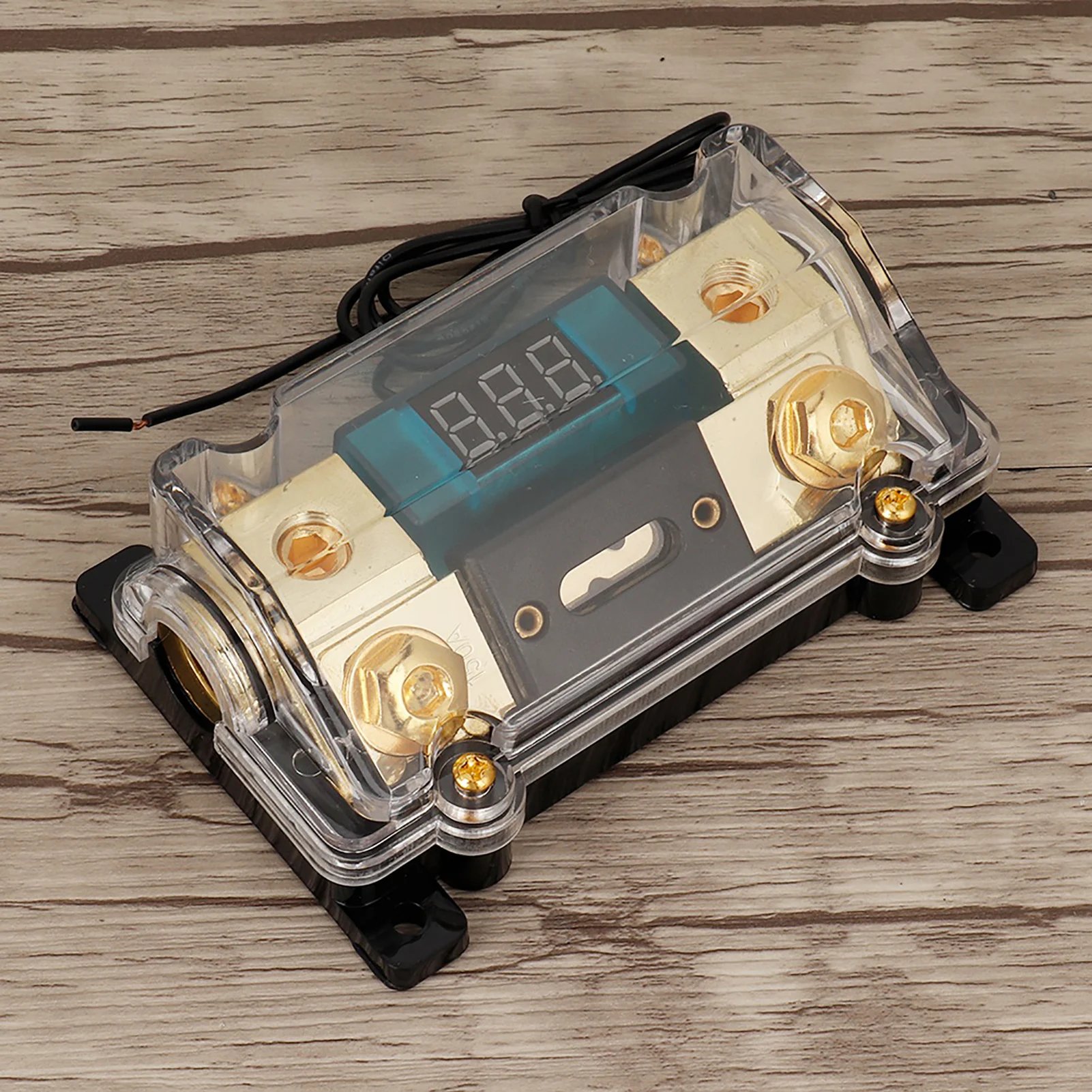 Suporte de energia de áudio para carro, caixa de bloco de distribuição estéreo, display digital, suporte de energia de áudio para carro