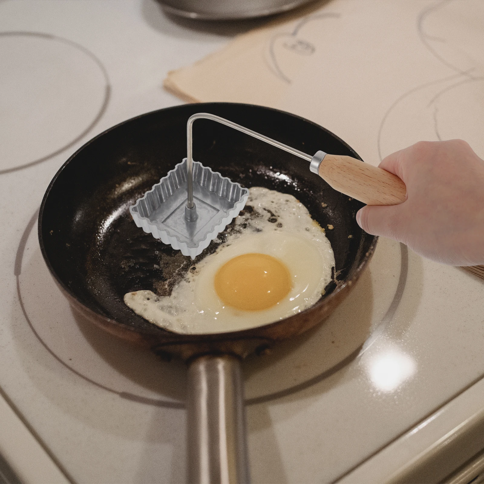 

Frying Mold Spoon Shrimp Cake Carrot Pastry Aluminum Wood Lightweight Storage DIY Snacks Kitchen Gadget Utensil Fried Mold