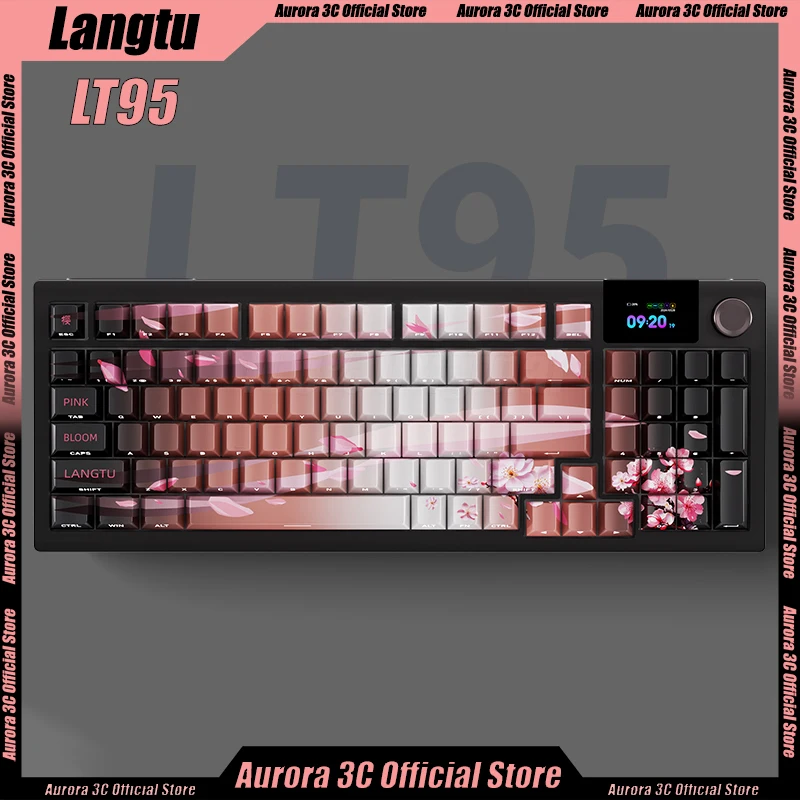 LANGTU LT95 Mechanical Keyboard  Wireless Bluetooth Gasket Hotswapp UI Screen RGB DIY Customized Gaming Keyboard PC Accessory