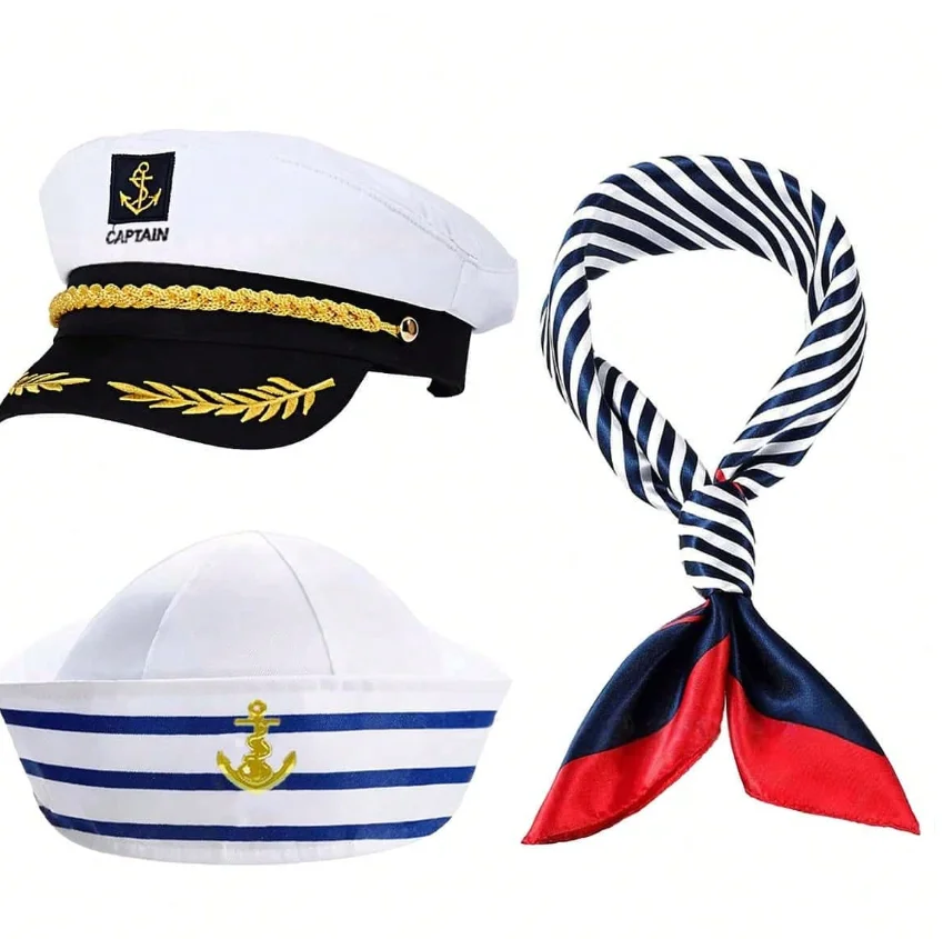Adult Yacht Sailor/Captain Hat – Adjustable Unisex Party Hat – Perfect for Costume Parties, Themed Events, and Stylish Outfits