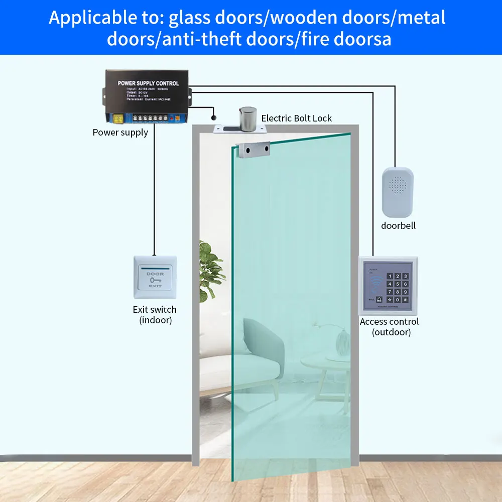 Mini Waterproof Electric Bolt Lock Fail Safe DC 12v Access Control Deadbolt Mortise Door Lock NC Electronic lock Low Temperature