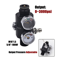 HPA Regulator with Pin Air Valve Regulated Output 0 to 3000psi M18*1.5, 5/8\