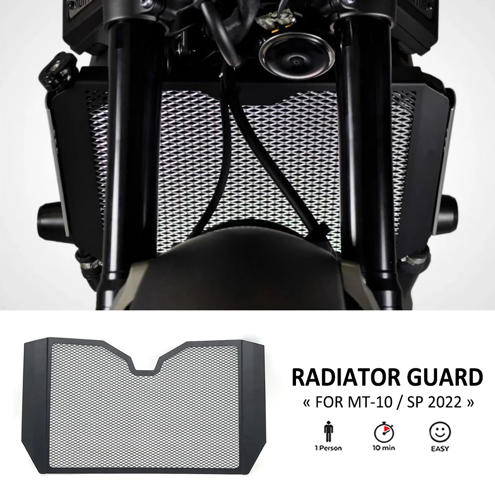 

Motorcycle Accessories Black Stainless Steel Oil Radiator Grill Guard Protection Cover For YAMAHA MT-10 MT10 MT 10 SP 2022 2023