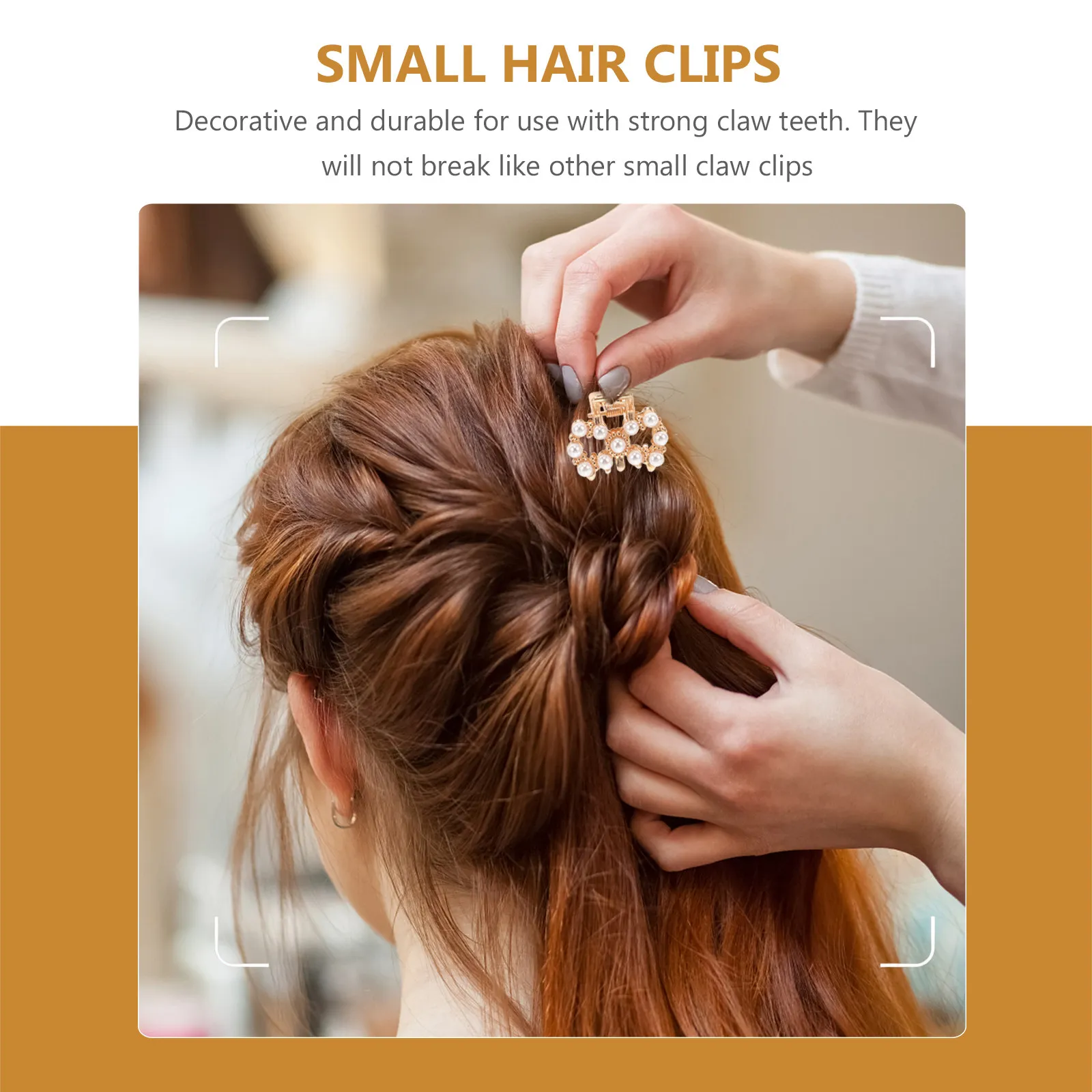 

6Pcs Pearl Mini Hair Clips Small Claw Clips Strong Grip Small Hair Accessories for Girls Wedding Evening Party Use
