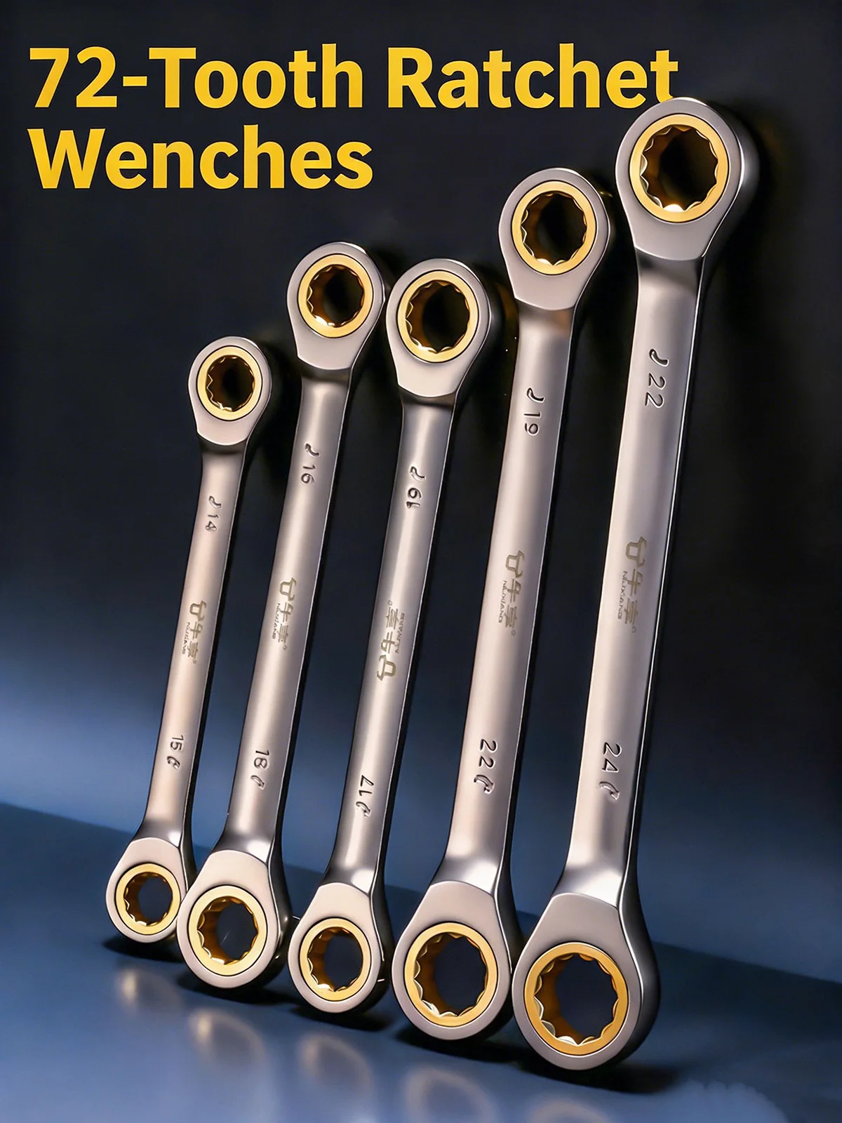 13-27mm Double Head Ring Ratchet Wrench Dual-use Fast Plum Blossom Ratchet Spanner for Bicycle Motorcycle Car Repair Tools