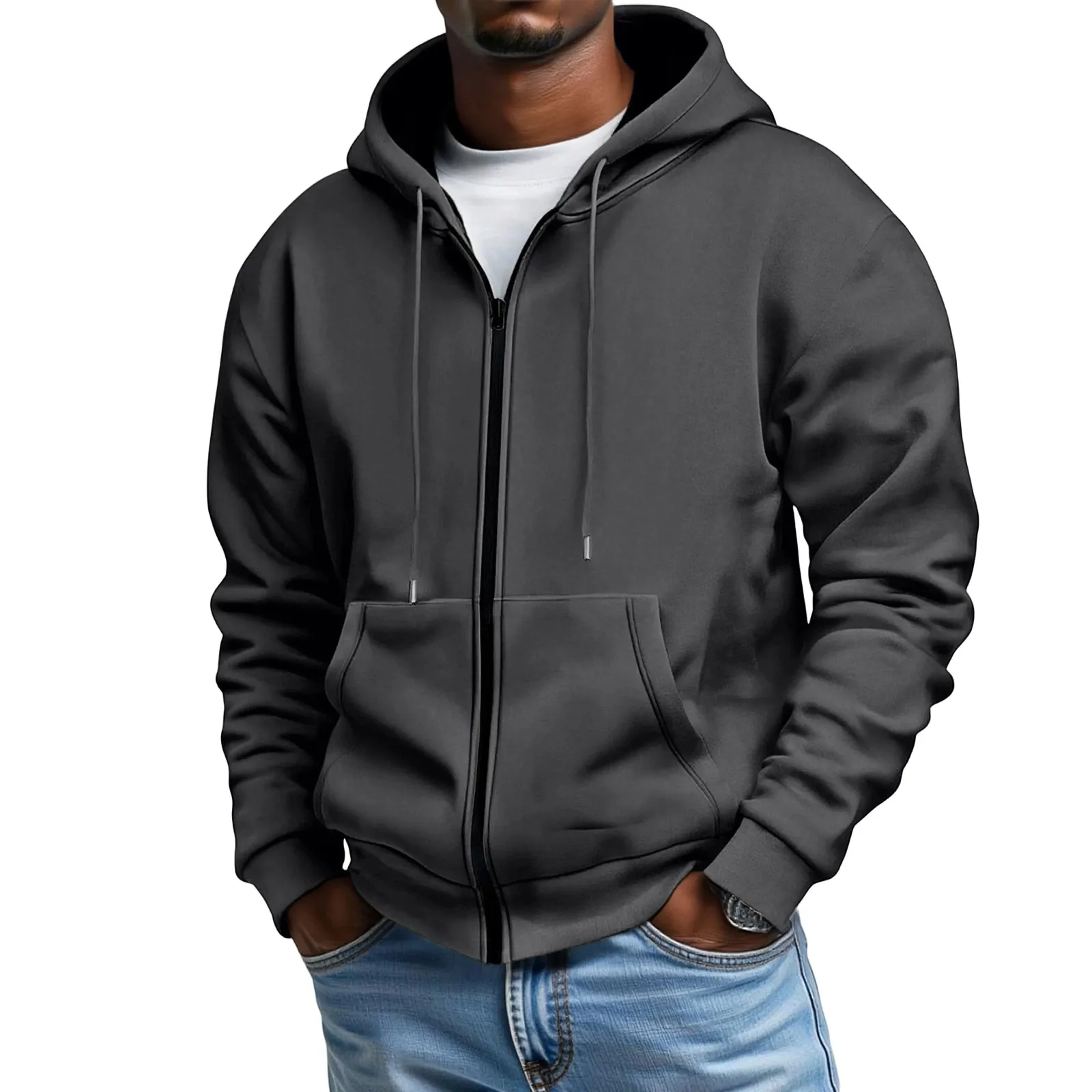 

Winter Fleece Coats Thicken Warm Jackets Long Sleeve Zipper Hoodies Casual Sports Fleece Black Coat Hooded Men Women Jacket