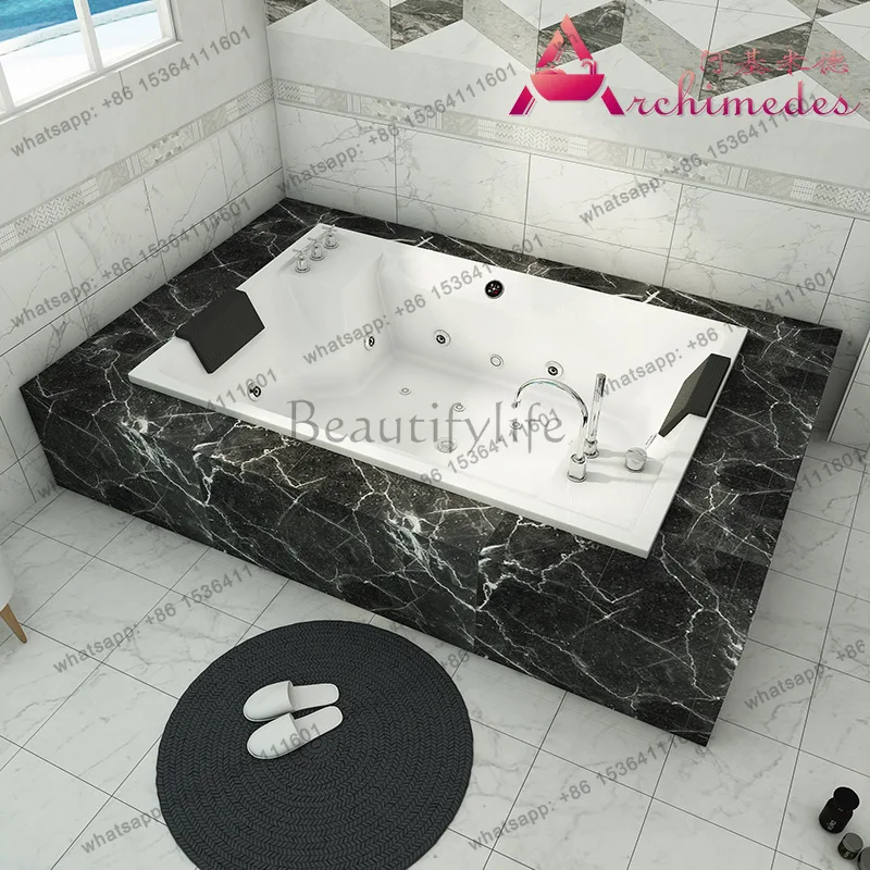

1.8M massage surfing bubble bath with handrails double couple theme hotel bathtub AJ-3048B