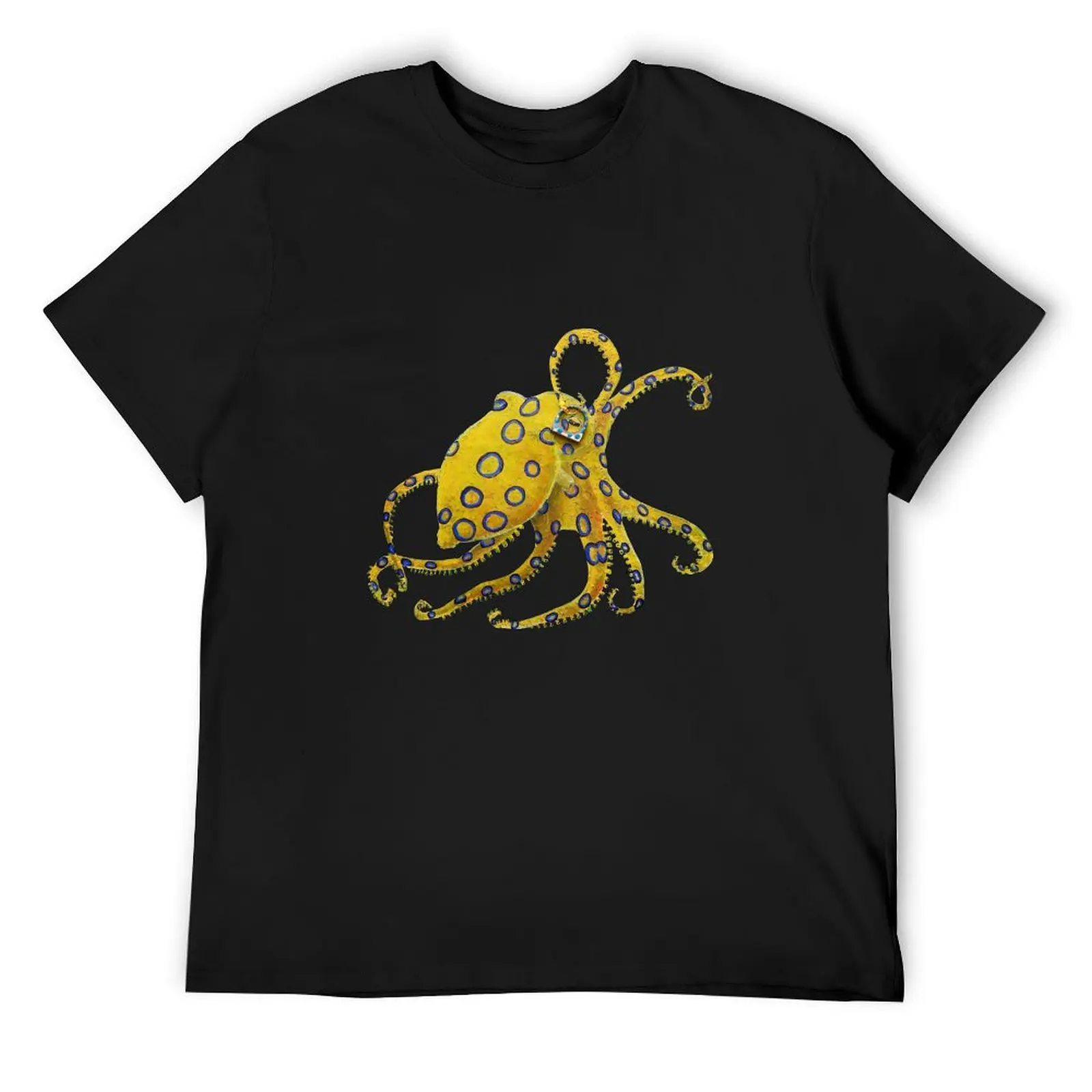 I Spy With My Little Eye, Blue Ringed Octopus, oil on canvas T-Shirt kawaii clothes plus size clothes black t shirts for men