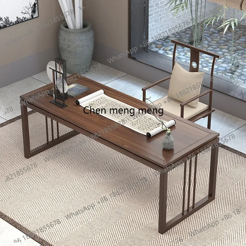E153 New Chinese solid wood desk Old elm calligraphy desk Household writing desk Long Sinology table