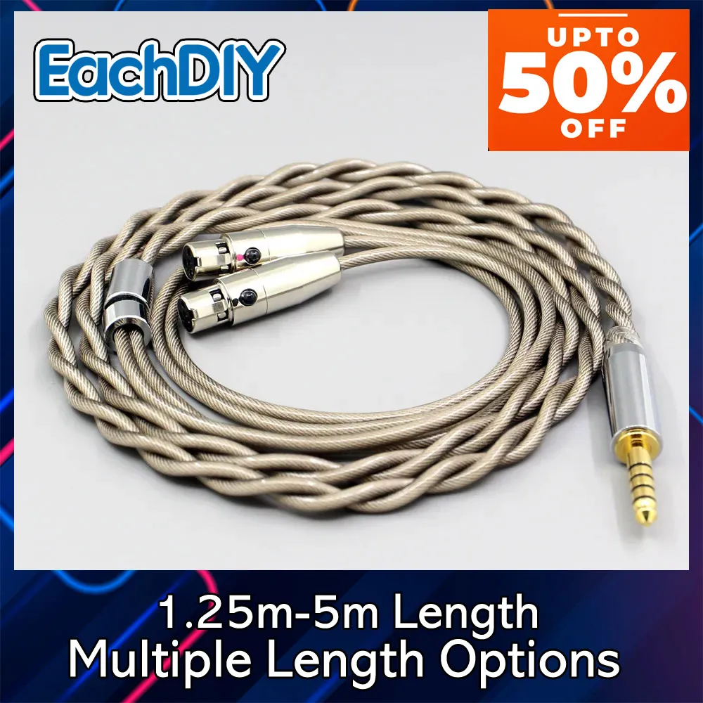 Type6 756 الأساسية 7n Litz OCC الفضة مطلي سماعة كابل ل Audeze LCD-3 LCD-2 LCD-X LCD-XC LCD-4z LCD-MX4 LCD-GX 24 7834 #1