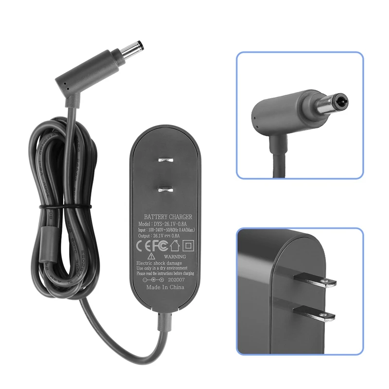 เครื่องดูดฝุ่นแบตเตอรี่ Charger, เปลี่ยน Power Adapter Charger สําหรับ Dyson V6 V7 V8 DC62 Power Adapter Plug-US Plug