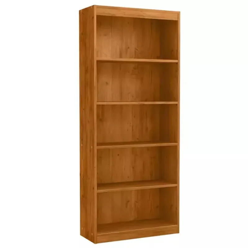 Modular Wooden Bookshelf Living Room Wall Shelving System Streamlined Shape Storage Furniture