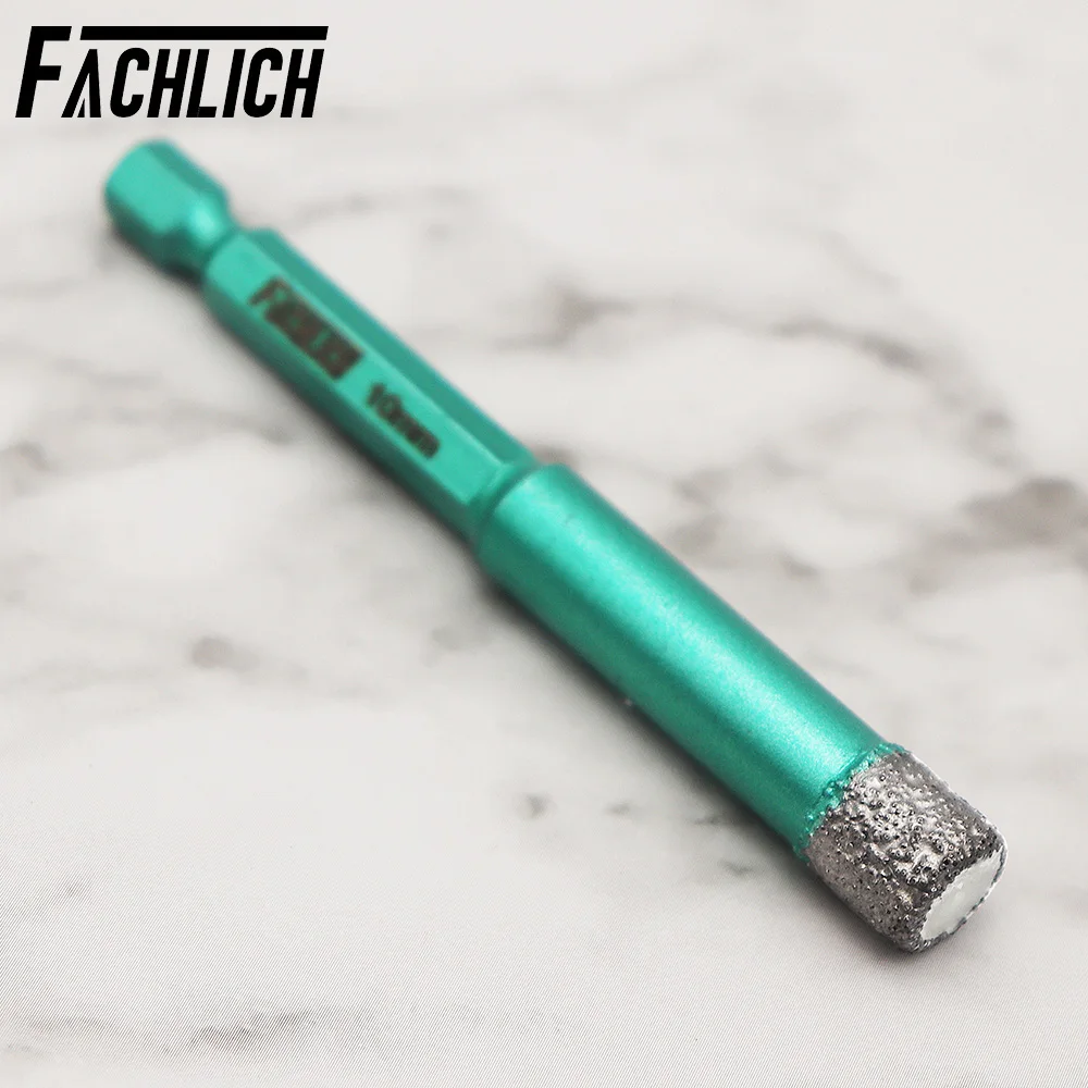 FACHLICH 5pcs/set Hex Shank Dry Drill Core Bits Marble Granite Tile Hand Drilling Tool Hole Saw Dia 6/6/10/12/14mm Quick Fit