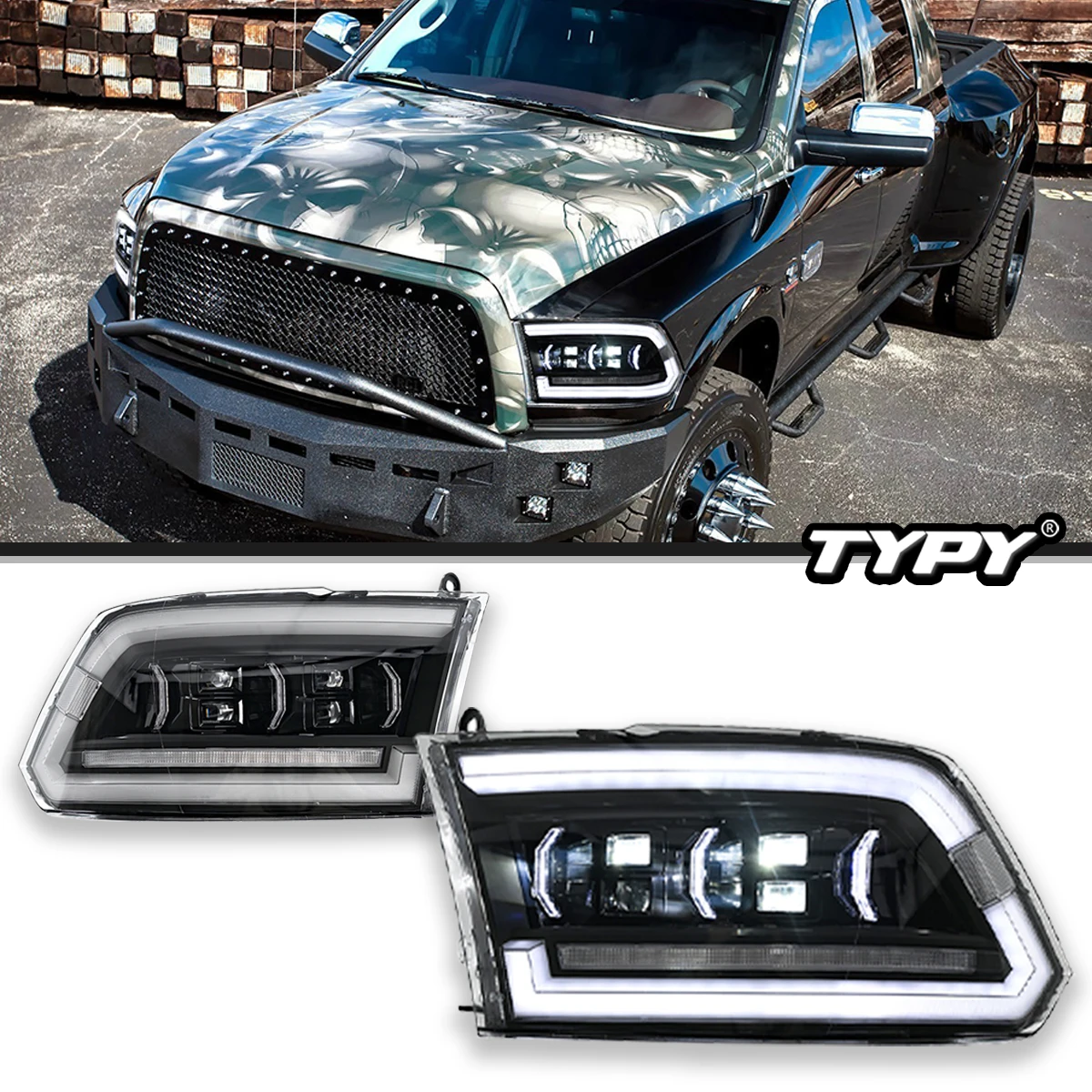 

Автомобильные фары TYPY для Dodge Ram 1500 2500 2009-2018