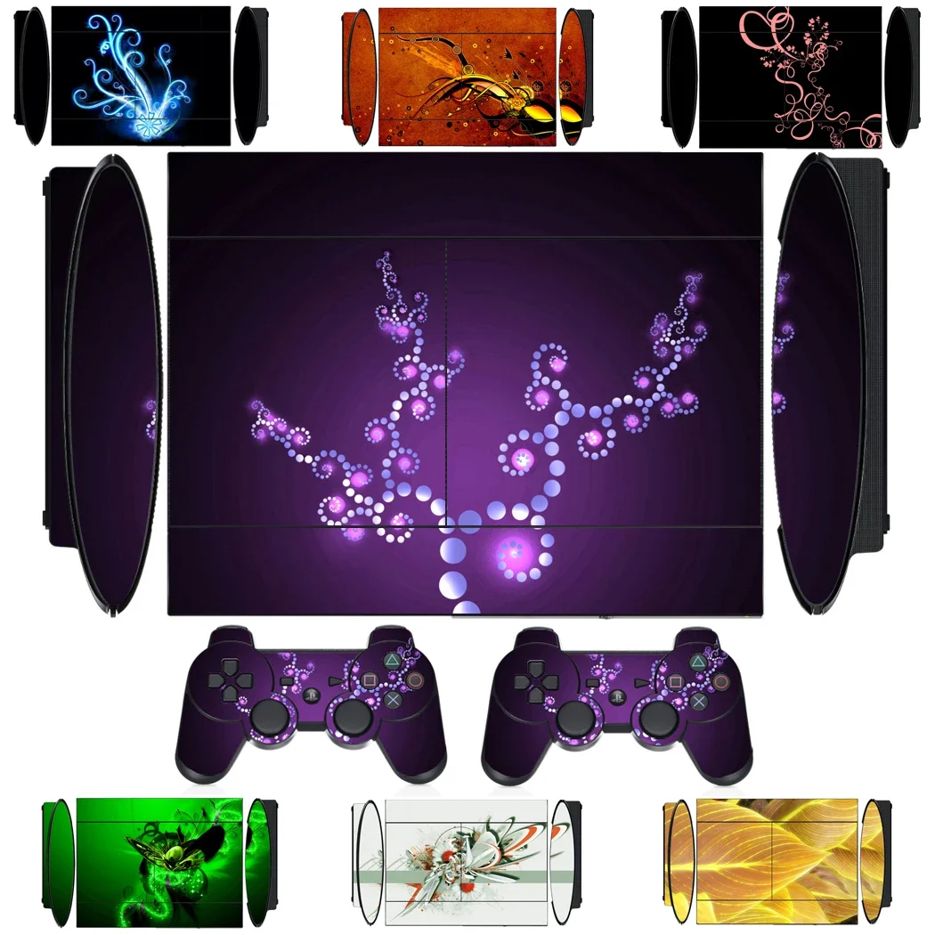 Lignt & Shadow 3265 Vinyl Skin Sticker Protector for Sony PS3 Super Slim and 2 Controller Skins Stickers