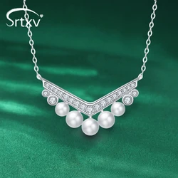 Luxury Pearl Moissanite Pendants Necklace For Women S925 Sterling Silver 18K Gold Plated Diamond Chain Wedding Gifts Jewelry