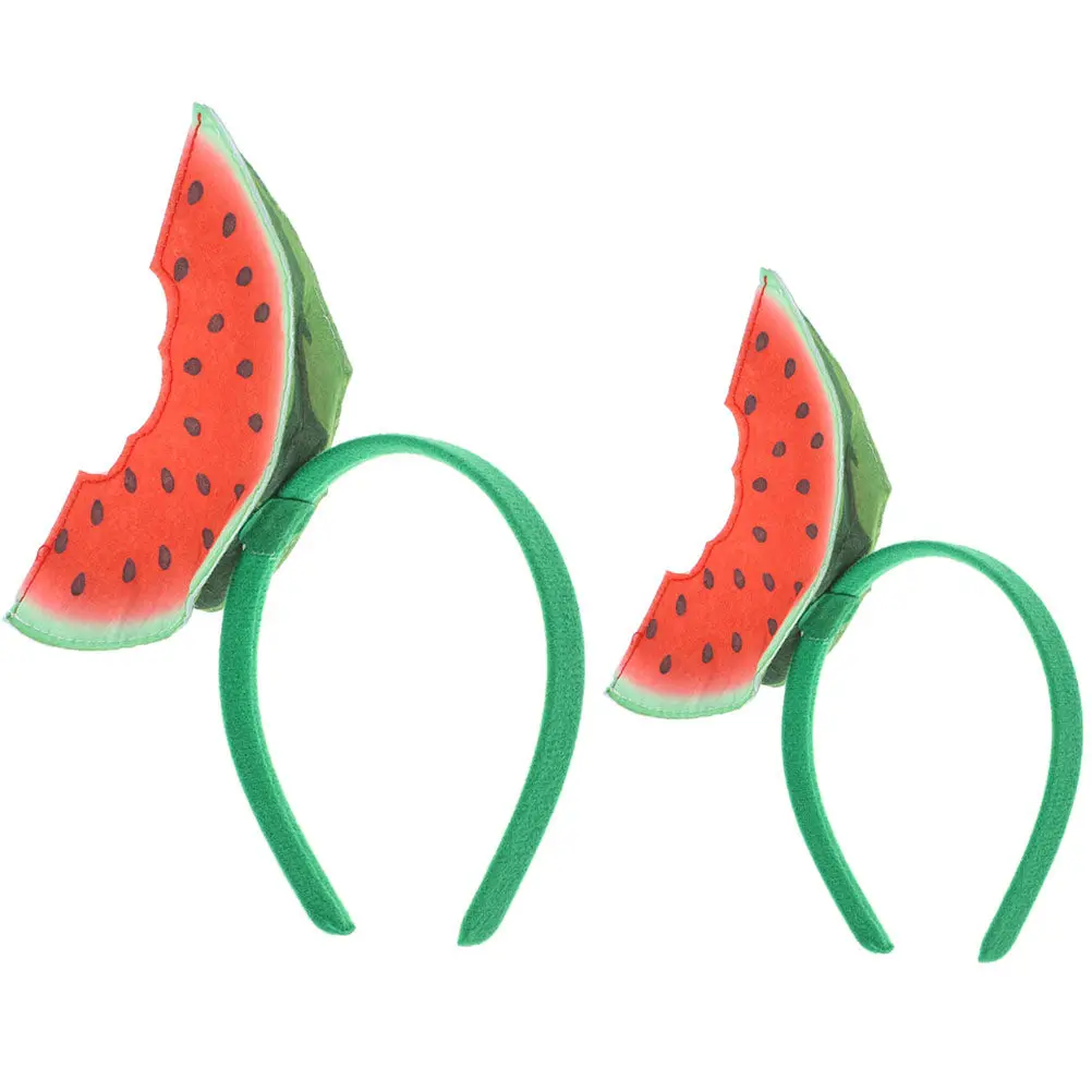 

2 шт. 3D-повязки для волос в виде арбуза, летние аксессуары для волос, праздничные повязки, милые фруктовые украшения для волос для женщин
