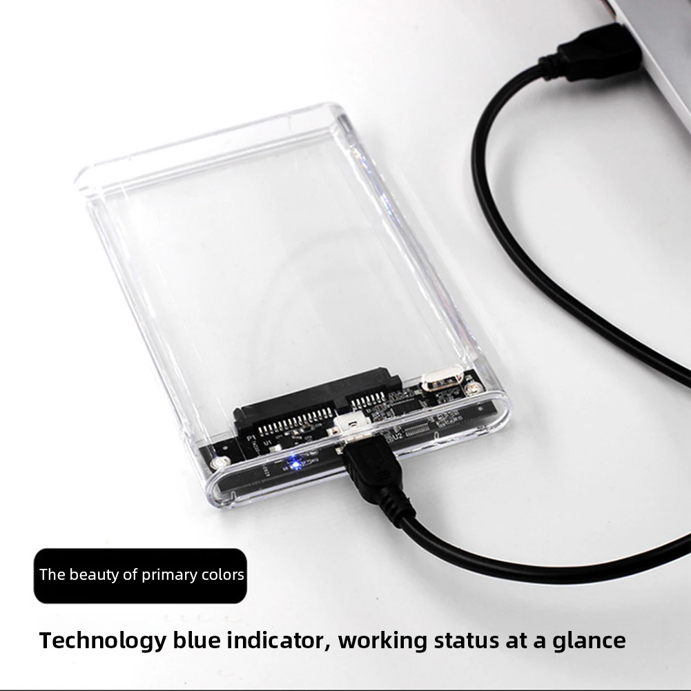 2.5 Inch Transparent Box HDD Enclosure USB 2.0 USB 3.0 Mobile Hard Drive Case SSD Solid State Drive Box SATA for MacBook PC