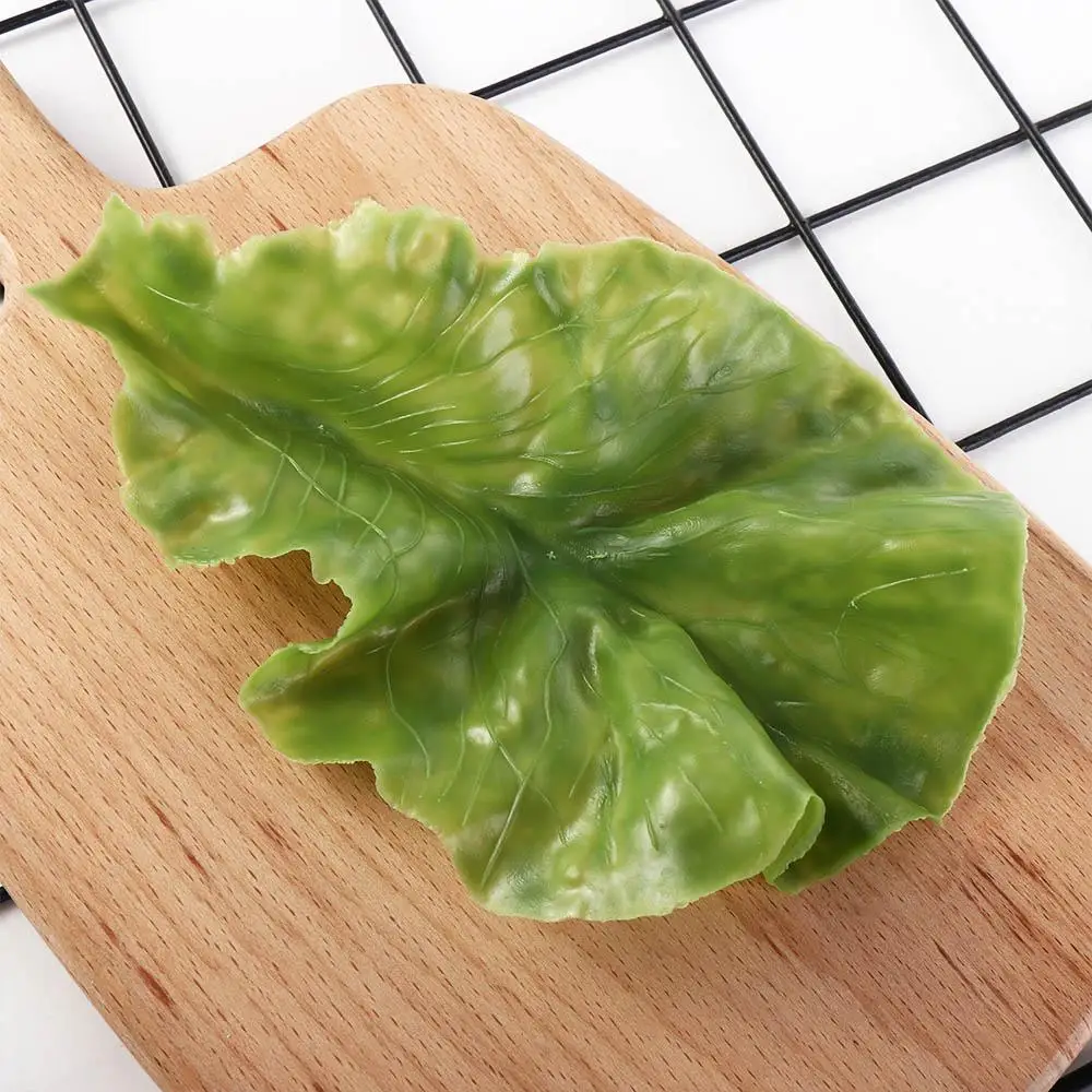 

Green False Lifelike Kitchen Decor Simulation Realistic Lettuce Adornment Vegetable Model Kids Toy Lettuce Leaves