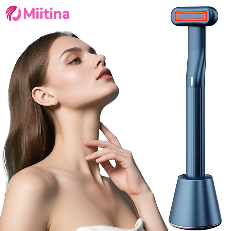 4 in 1 フェイシャル 360 °   リフティングデバイスマイクロカレント赤色光フェイシャルワンドアイマッサージャー肌引き締め抗しわスキンケア美容