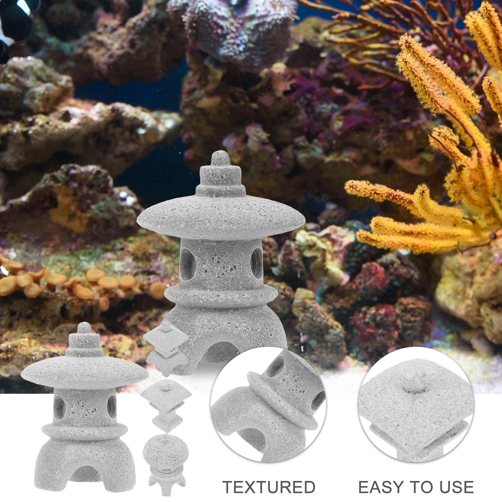 

4 Pcs Miniature Scene Stone Statue Japanese Miniature Decorations for Garden Aquarium Zen Ornaments Sandstone