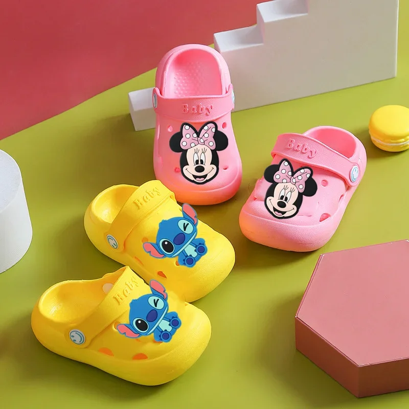 

Disney Mickey Mouse Children Slippers minnie Summer Boys Indoor Anti-slip Sandals Cartoon Girls Baby Soft Sole Casual shoes