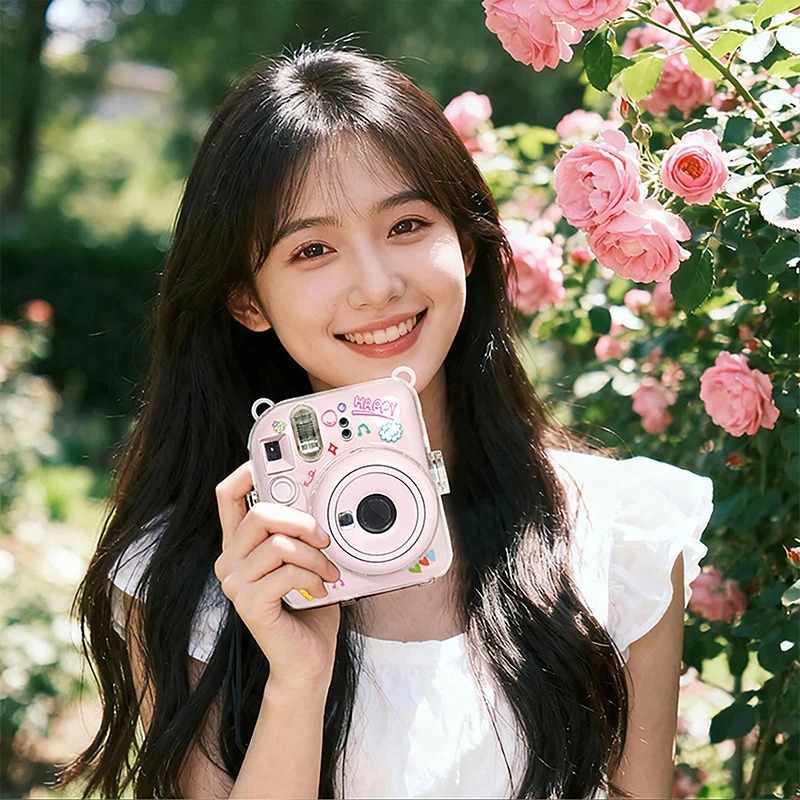 

For Instax Mini 12 Transparent Camera Case Protective Carry Bag Cover Without Shoulder Strap PC Crystal Storage Bag