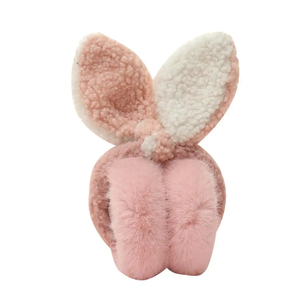 Cache-oreilles pliants réglables pour femmes et filles, cache-oreilles en peluche, décor oreilles de lapin mignon, hiver