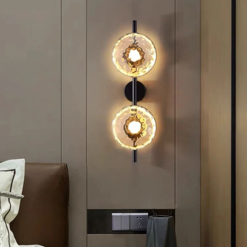 Modern Round Glass Wall Lamps LED Nordic Minimalist Home Decor Bedroom Bedside corridor Living Room Wall Lights Indoor Lighting