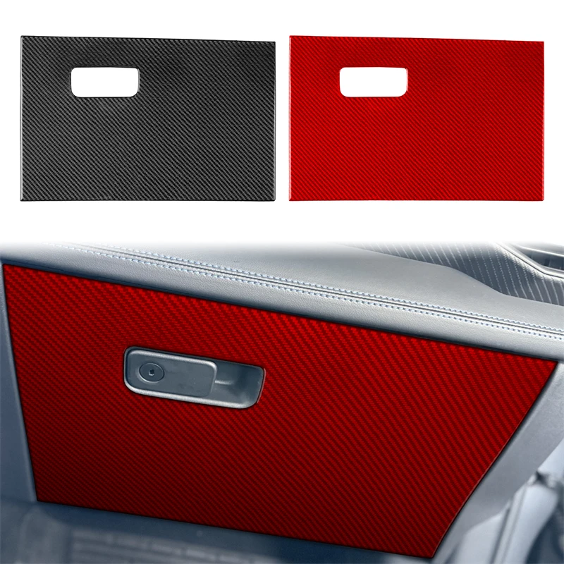 For Ford Mustang GT 2024 2025 Real Carbon Fiber Co-driver's storage Panel Trim Cover Car Accessories Interior Decorative Sticker