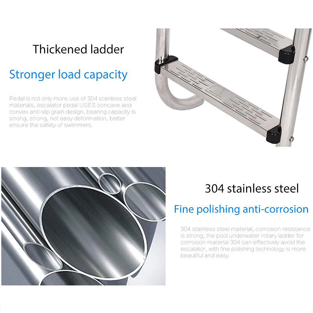 

A25USwimming Pool Ladder Rung Steps Stainless Steel Replacement Anti Slip Ladder Swimming Pool Accessories