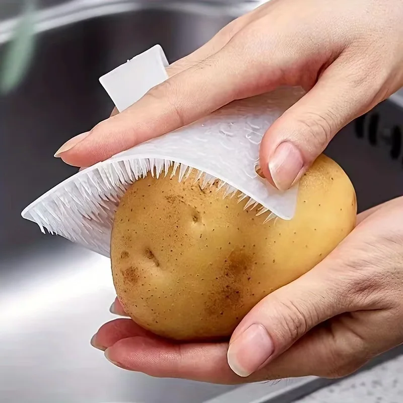 1/3pcs Multi-purpose Vegetable And Fruit Cleaning Brush For Potatoes, Carrots, Apples - Soft-bristled Reusable Kitchen Brush