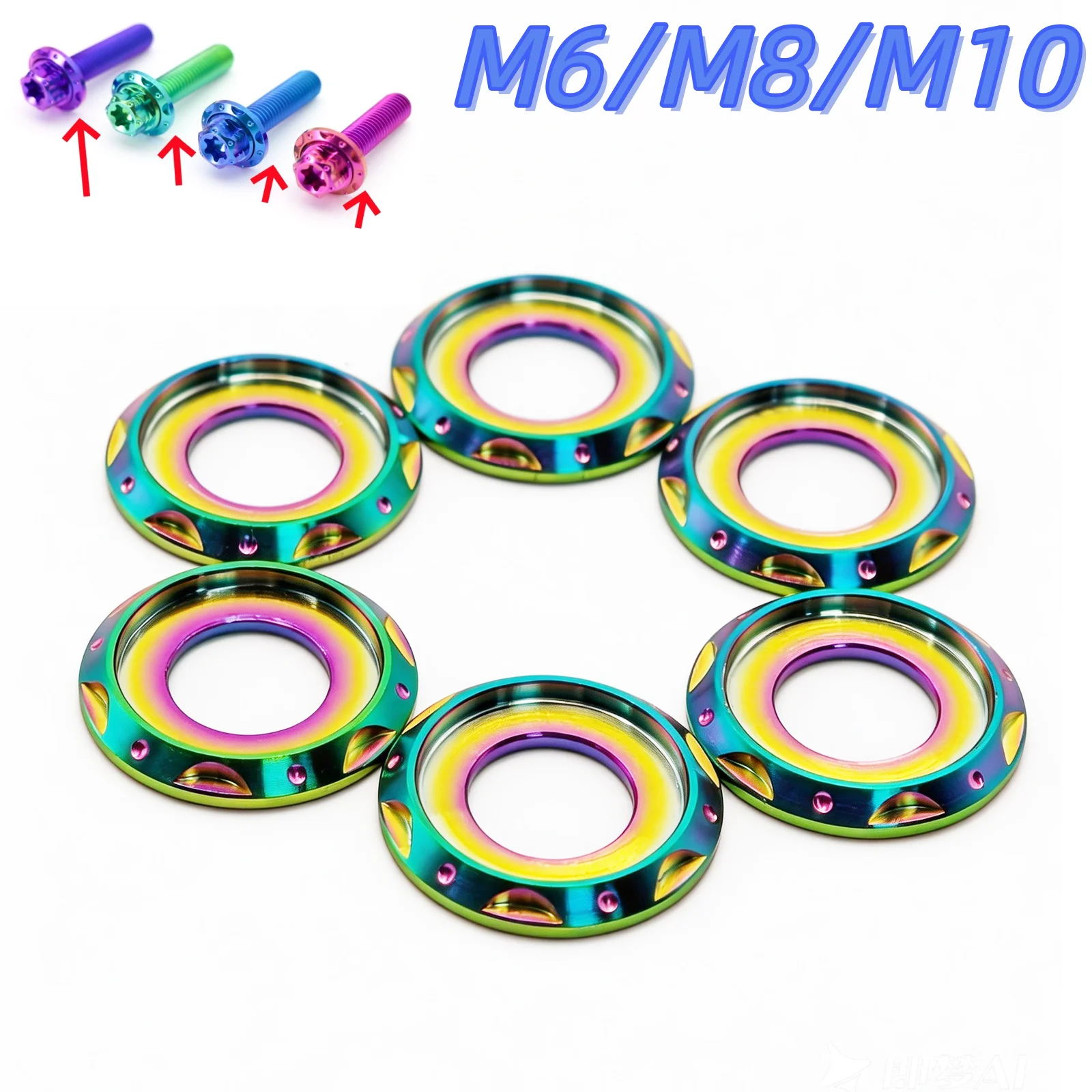 TC4 Titanium Step Washers M6 M8 M10 Lock Washer for Screws Nuts Bolts