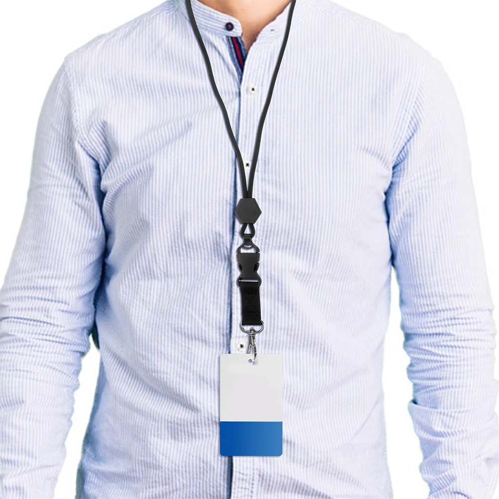 

2pcs Heavy Duty Lanyards for ID Badges Adjustable Breakaway Key Chains Black Metal Clip Outdoor Wrist Carabiner