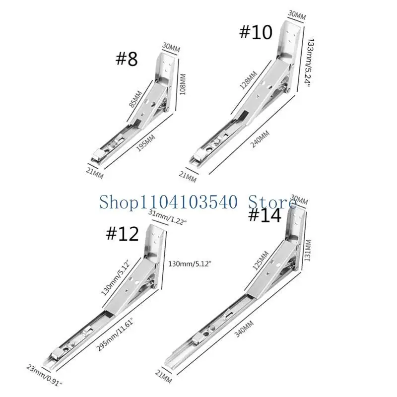 02DC Proporcamiento Soporte triangular para soporte del ángulo plegable del banco, 14/12