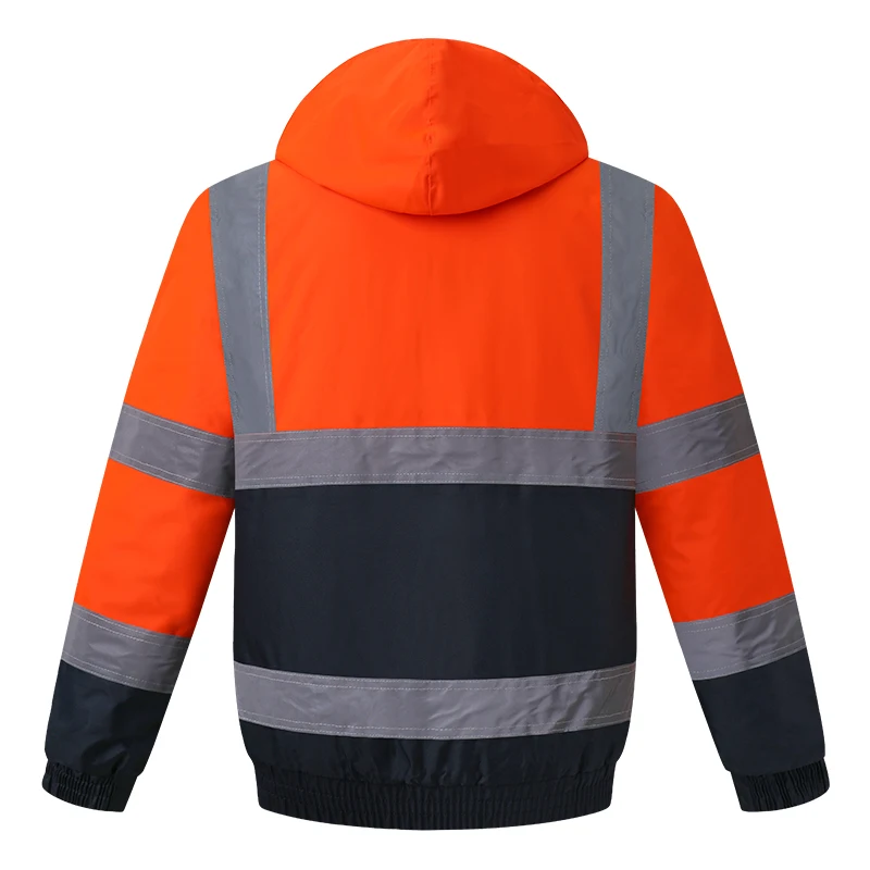 Winter Reflective Clothing High Visibility Waterproof Windproof Bomber Jacket Safety Workwear Clothing for Road Traffic