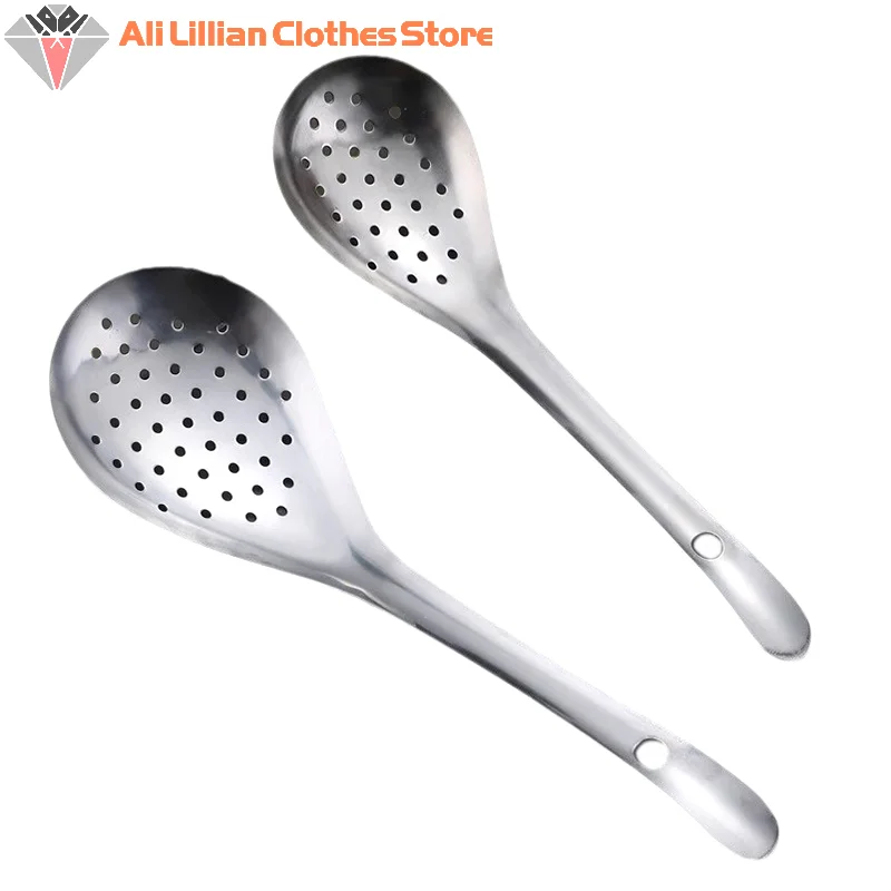 

Stainless Steel Strainer Spoon Pepper Strainer Skimmer Slotted Spoon Kitchen Colander Spaghetti Drain Spoon Food Filtration