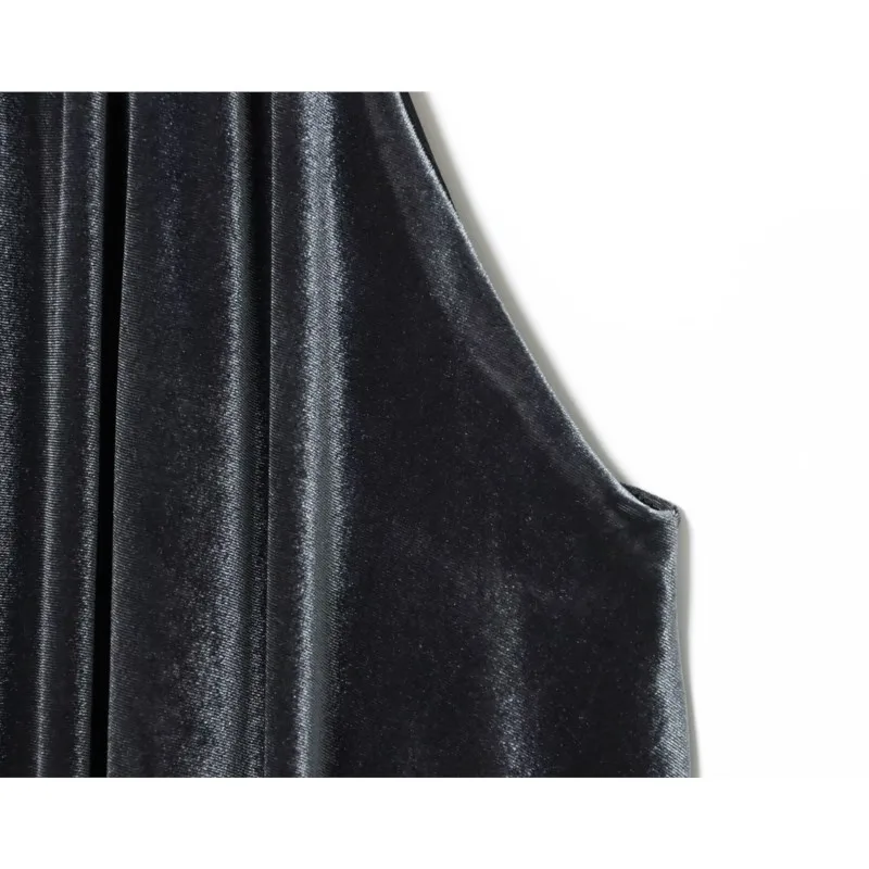 HipSeam-minivestido de terciopelo con dobladillo de burbuja para mujer, vestido Sexy con espalda descubierta y cuello Halter, por debajo de la rodilla, para primavera y verano