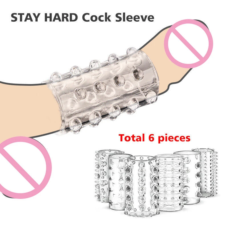 Adult Sex Game Transparent Penis Sleeve Condom Sex Toy For Men Erection Enlargemt Reusable Delay Cock Ring Stimulate Couples