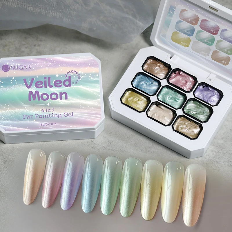 

UR SUGAR Shell Pat Painting Gel Nail Polish Soak Off UV Gel Manicure Nail Patting Stamping Blush Effect Solid Gel Pallette DIY