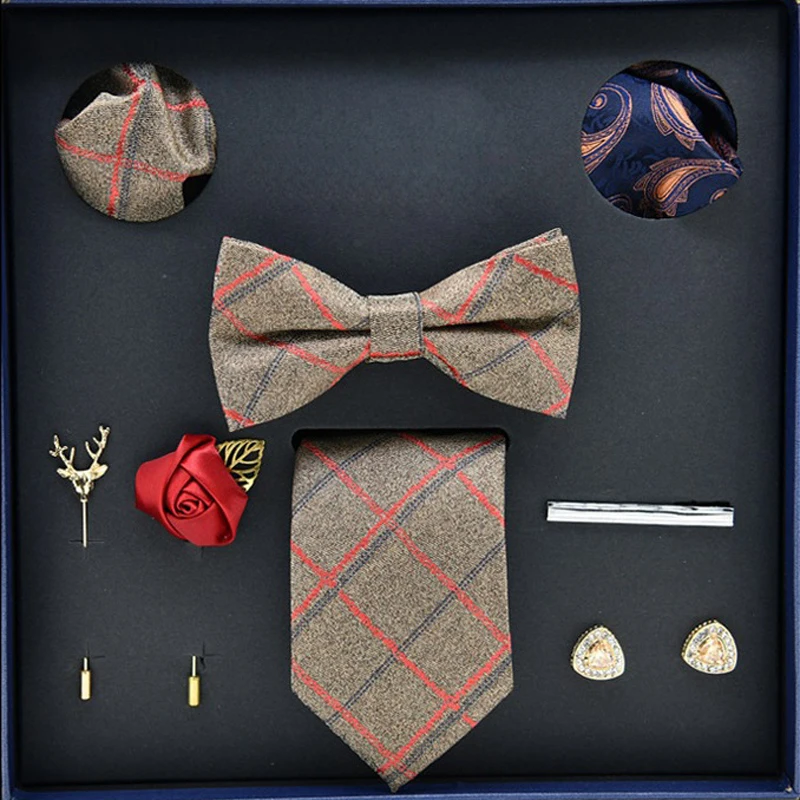 Krawatte Fliege Set hochwertige Männer formelle Geschäft Valentinstag Vater Geschenke trendy neu (8-teiliges Geschenkbox-Set)