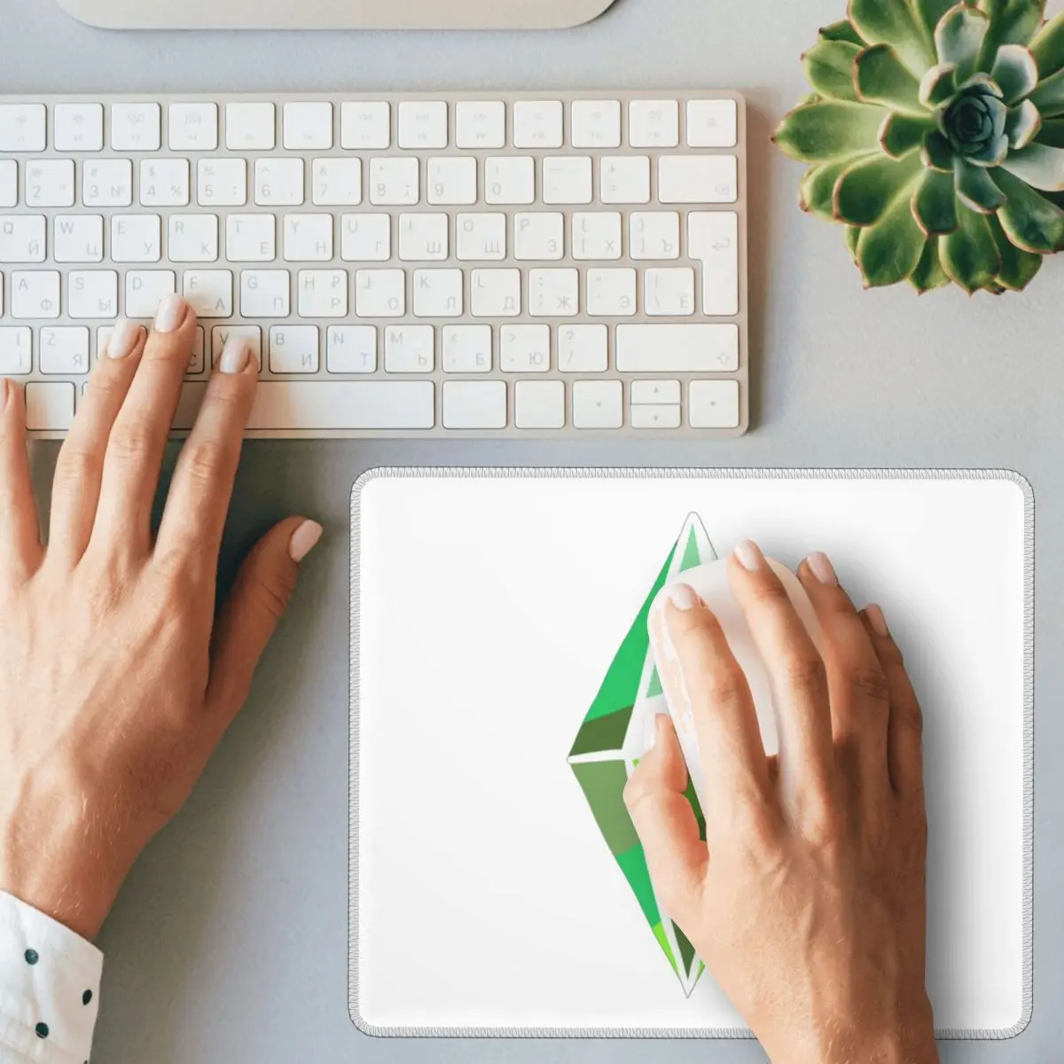 Sims 4 Plumbob Mouse Pad Computer Keyboard Mouse Mat Gaming PC Laptop Desk Mat Office Accessories Table Mats