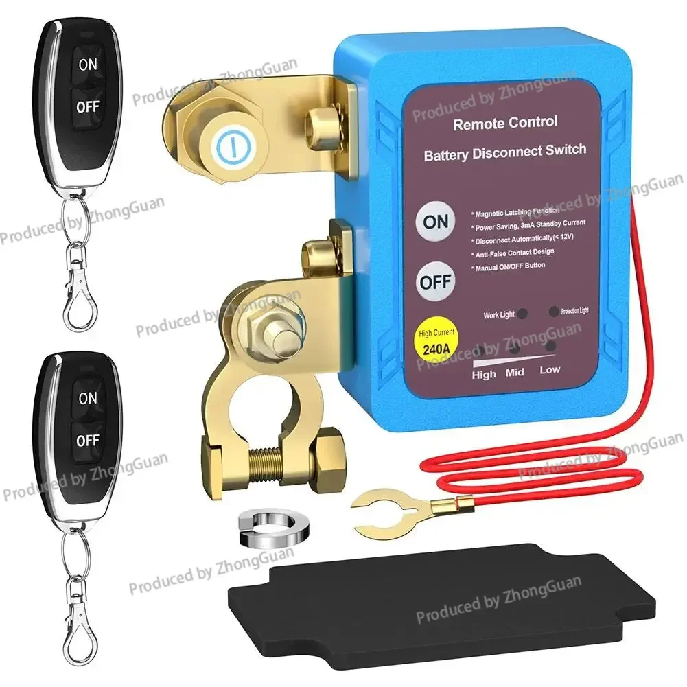 Manual Remote Control 12V24V Car Battery Breaker, Anti-loss and Leakage Protector, Integrated Intelligent Breaker