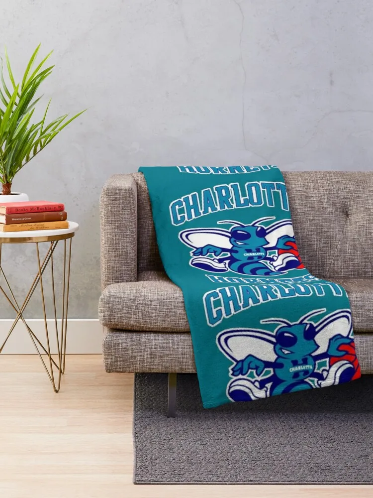 Hornets-Charlotte Logo (Teal) Throw Blanket for babies Quilt Blankets