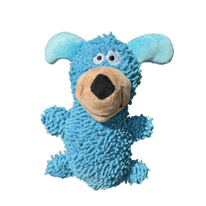 

Dog Toy Cute Cartoon Plush Chew Toy Durable Squeaky Mop Fabric Pet Toy Interactive Training Play Bite Resistant Funny Sound
