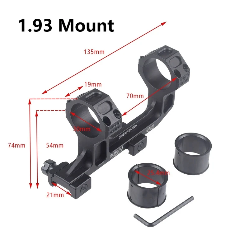 premium CNC aluminum ROF-90 ROF-45 Mount For Trijicon RMR SRO Red Dot  Super Precision Cantilever Mount Rings VORTEX 30mm Scope view 3