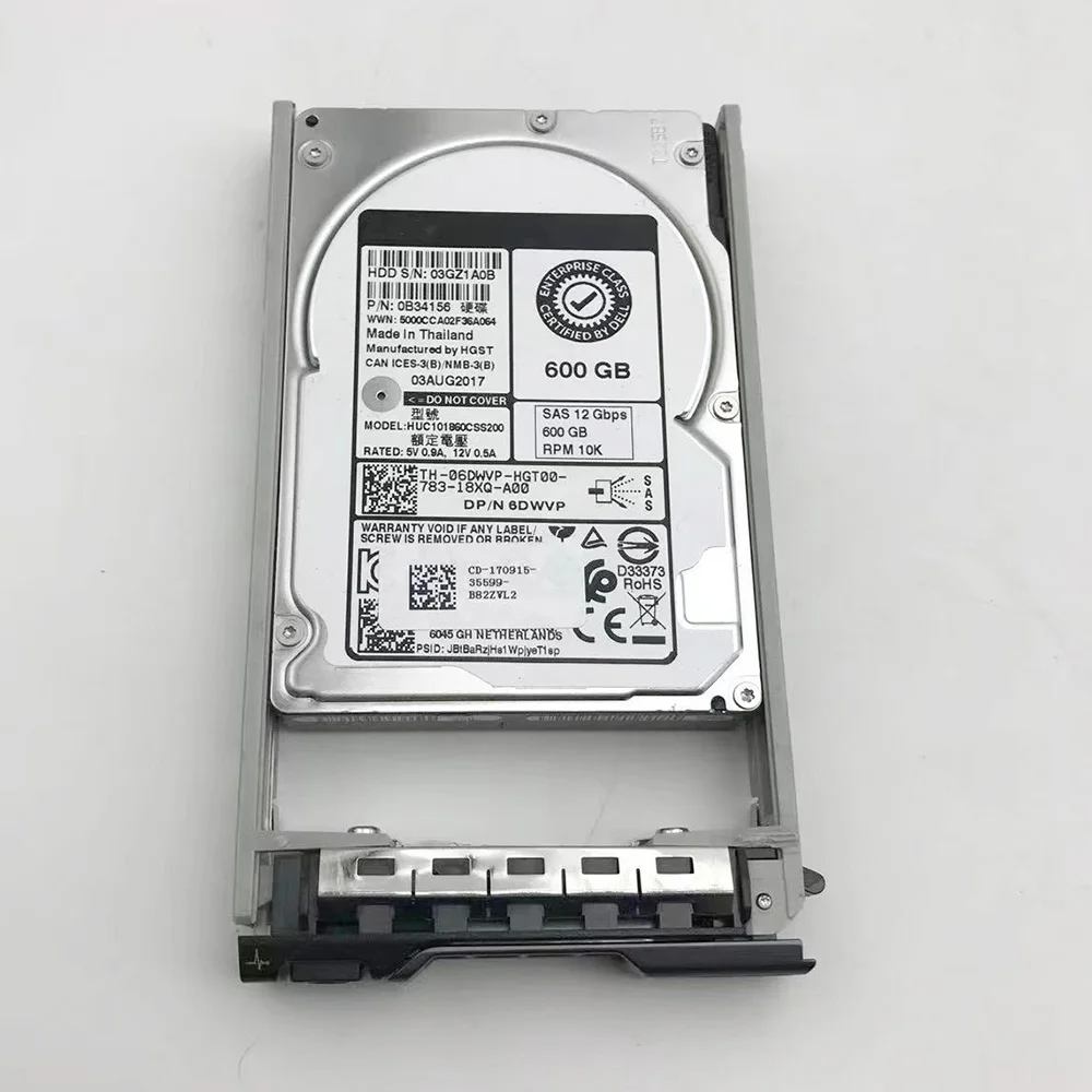 600 ГБ для DELL R440 R640 SAS 12G 10K 2,5 дюйма 6DWVP Жесткий диск 06DWVP